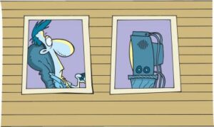 man watching tv in a house
