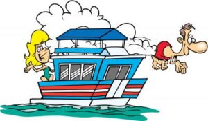 people on a house boat